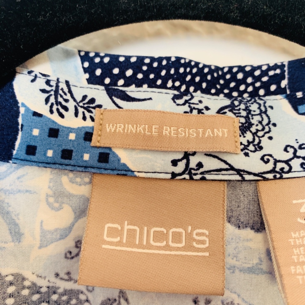 Chico's Whimsy Patchwork Button Up Shirt Size 3 =… - image 3